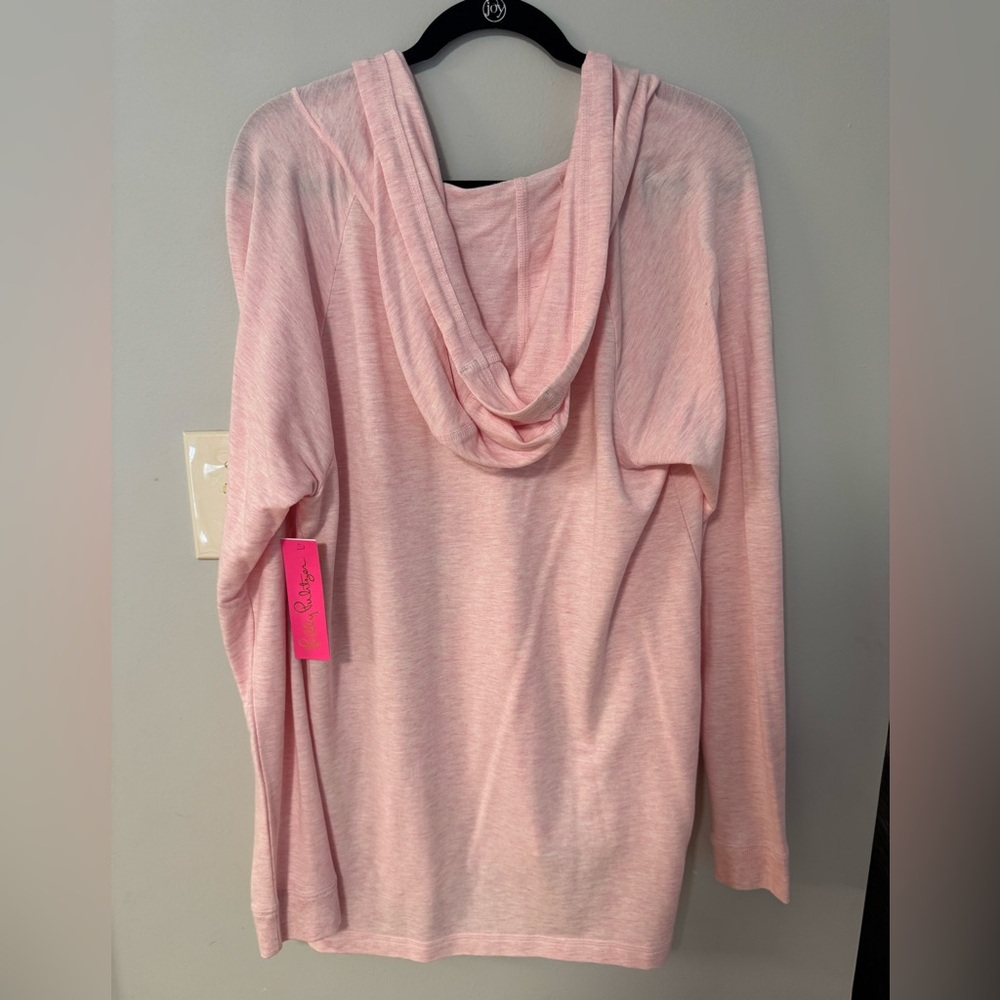 Lilly Pulitzer Aron Lounge Pullover Paradise Pink Tint Heather - Picture 2 of 3